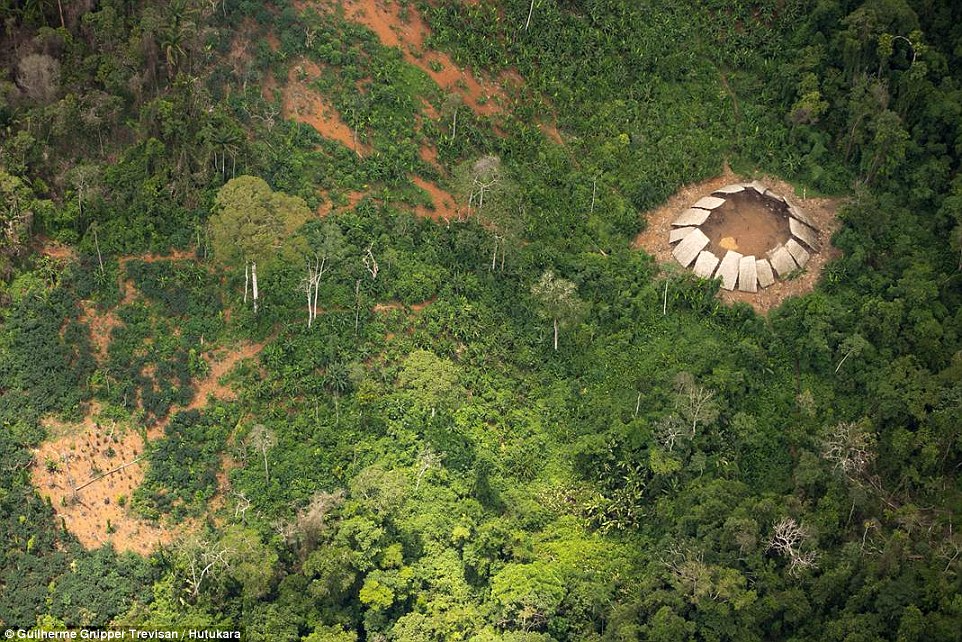亚马逊与世隔绝的原始部落：手持木棍惊望无人机