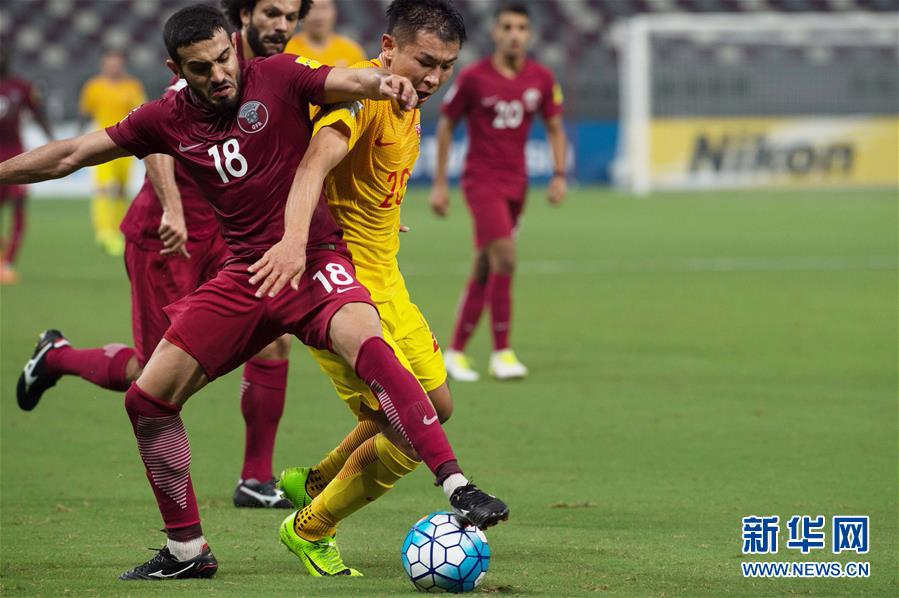 世界杯足球赛亚洲区预选赛 中国2比1胜卡塔尔