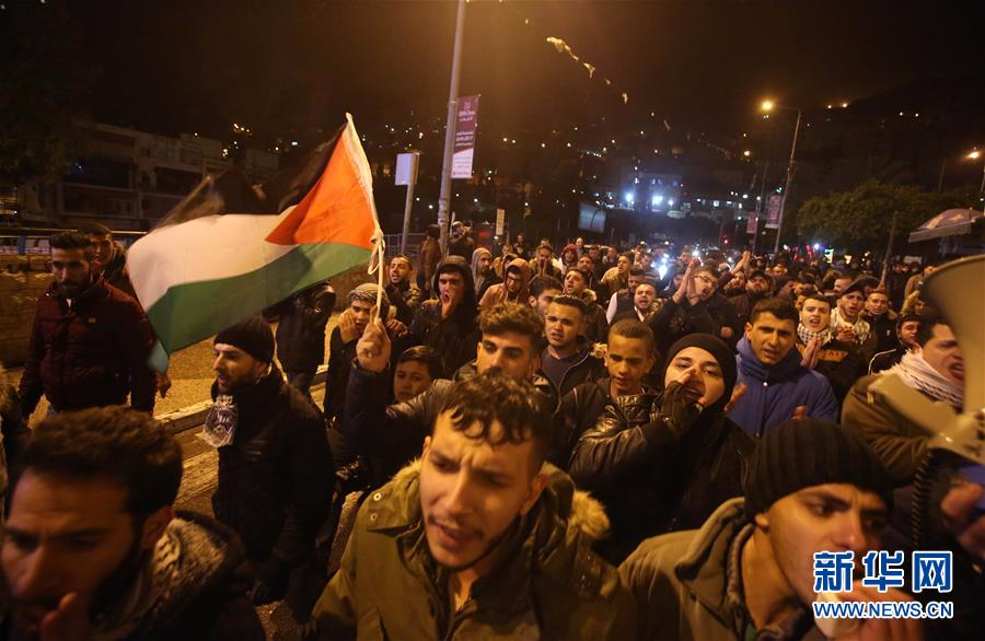（国际）（1）巴勒斯坦多地抗议美承认耶路撒冷为以色列首都