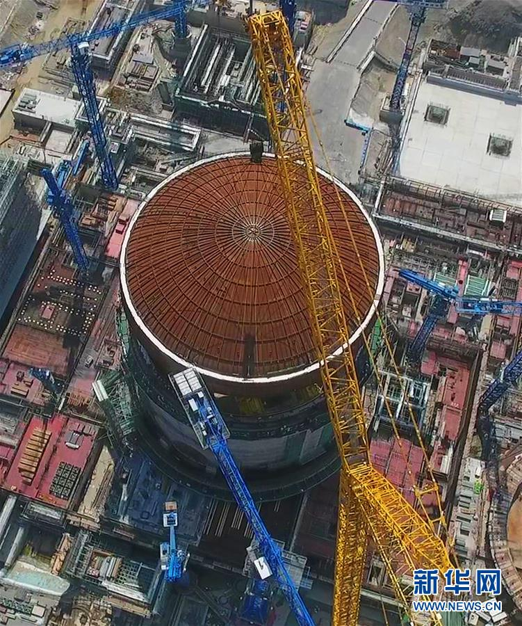 （图文互动）（4）我国自主三代核电“华龙一号”示范项目完成穹顶吊装