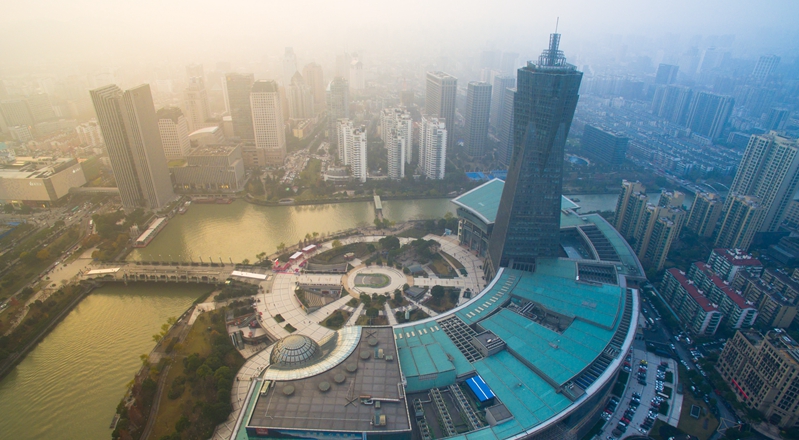 航拍全景|久违了 杭州的蓝天白云