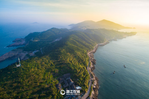 空中漫游台州大陈岛 VR全景看海岛边疆