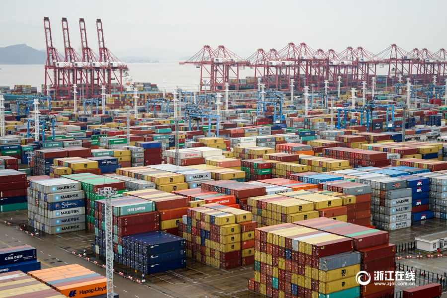 宁波穿山港区一体化一周年 集装箱吞吐量已突破900万标箱