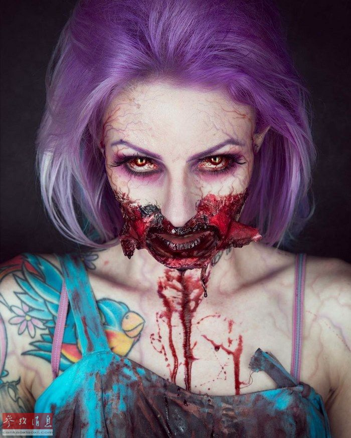 万圣节前奏!澳洲化妆师无法直视的惊悚妆容