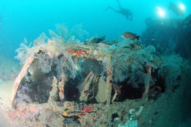 水中的坟墓海岛惊现二战时期军舰等残骸