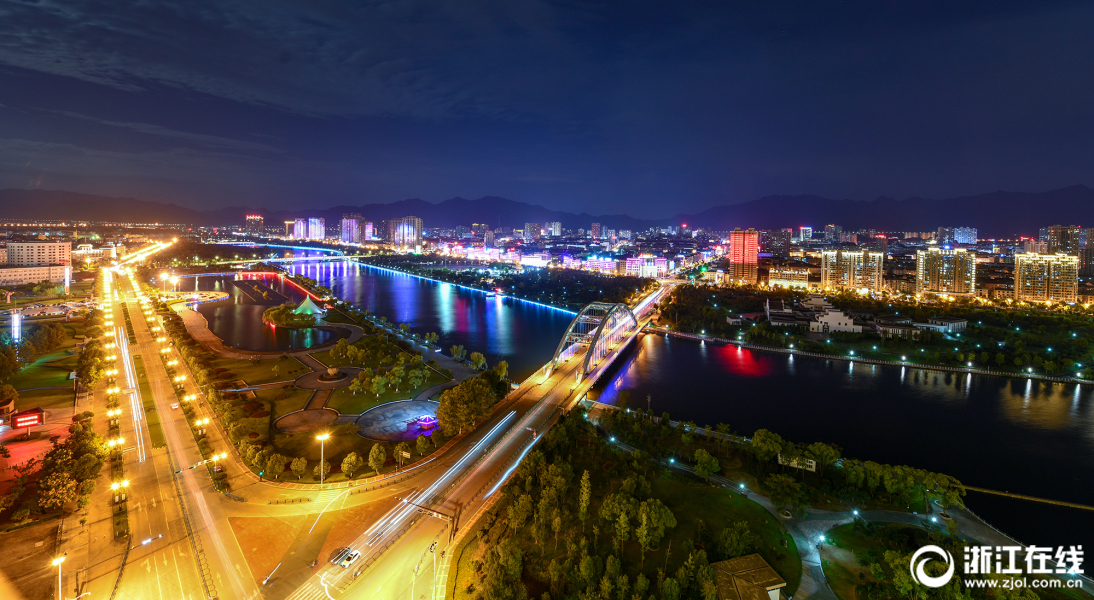 東陽:璀璨燈光點亮城市夜景